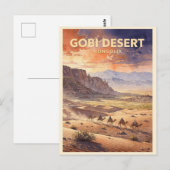 Gobi Desert Mongolia Vintage ポストカード (正面/裏面)
