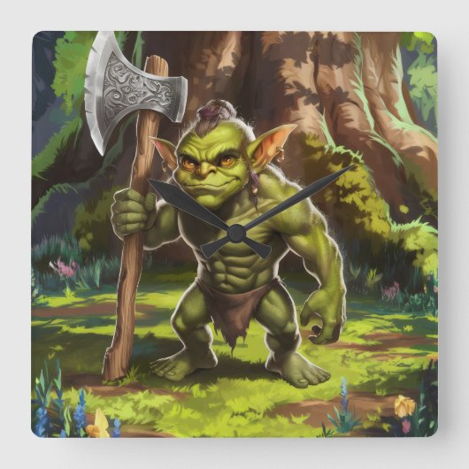 Goblin guardian of the forest. スクエア壁時計 (正面)