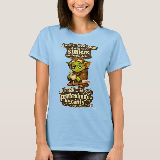 Goblinantics™、Deacon Droll™ - 罪人のテーブル Tシャツ (正面)