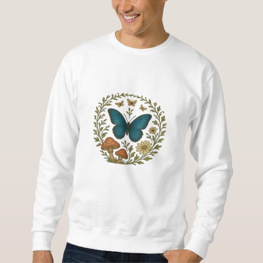 Goblincore Butterfly Fairycore Botanical Apparel C スウェットシャツ (正面)