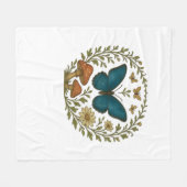 Goblincore Butterfly Fairycore Botanical Apparel C フリースブランケット (正面(横))