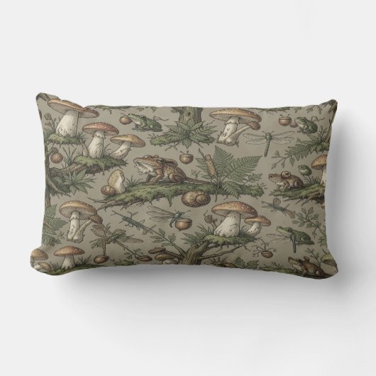 Goblincore Forest Pillow ランバークッション (正面)