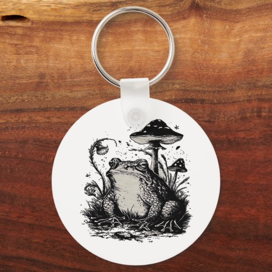 Goblincore Frog Minimal Classic Design キーホルダー (正面)