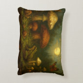 Goblincore Mushrooms, Snails & Frog In Moonlight アクセントクッション (裏面(縦))