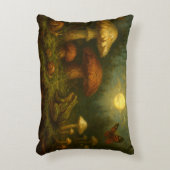 Goblincore Mushrooms, Snails & Frog In Moonlight アクセントクッション (正面(垂直))