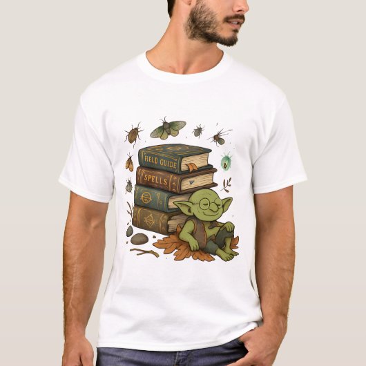 Goblincore Spellbook Bug Lover Tシャツ (正面)