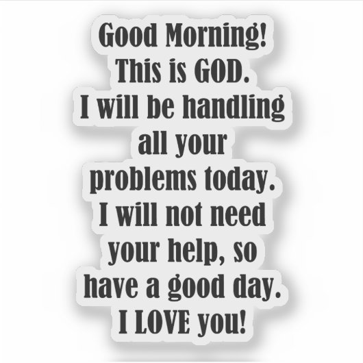 GODからのおはよう シール (正面)