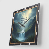 GODには不可能なものはない スクエア壁時計 (傾斜)