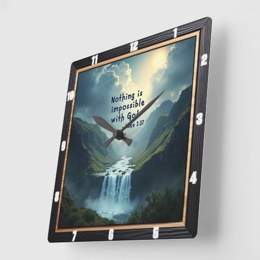 GODには不可能なものはない スクエア壁時計 (傾斜)