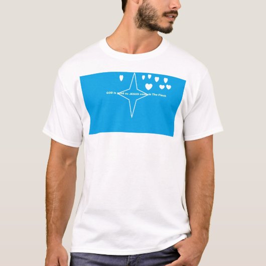 GODはイエスが肉体に心を持って来たように良いです Tシャツ (正面)