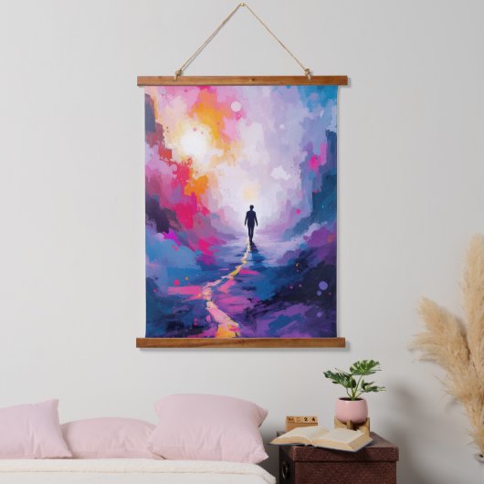 GODへの信頼 – 水彩デザイン2025 吊り下げ型タペストリー (寝室)