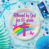 GOD かわいらし 賛美 85番目の誕生日紙プレート ペーパープレート (パーティー)