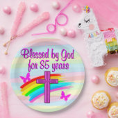 GOD かわいらし 賛美 85番目の誕生日紙プレート ペーパープレート (パーティー)