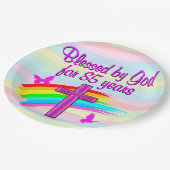GOD かわいらし 賛美 85番目の誕生日紙プレート ペーパープレート (アングル)