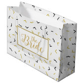 God & black squiggly Ines and corner pattern ラージペーパーバッグ (正面アングル)