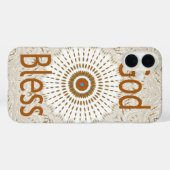 "God Bless" | テキスト 伝統的アフリカモチーフ デザ Case-Mate iPhoneケース (裏面 (横))