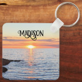 God Bless 2026 New Year Golden Sunset Photo Name キーホルダー (裏面)