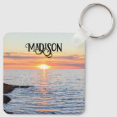 God Bless 2026 New Year Golden Sunset Photo Name キーホルダー (裏面)