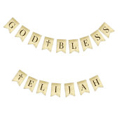 God Bless 6 Letters 2 Crosses Parchment Religious  バンティングフラッグ