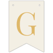 God Bless 6 Letters Ivory & Gold Baptism Communion バンティングフラッグ (第1の旗)