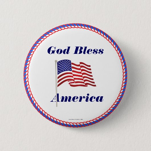 God Bless Americaボタン/ラペルピン 缶バッジ (正面)