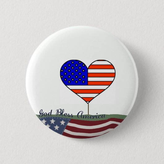 God Bless Americaボタン 缶バッジ (正面)