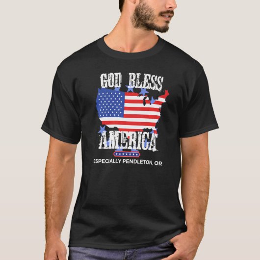 God Bless America特にPendleton OR US州 Tシャツ (正面)