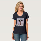 "God Bless America" アメリカ国旗を持つアメリカワシ Tシャツ (正面フル)