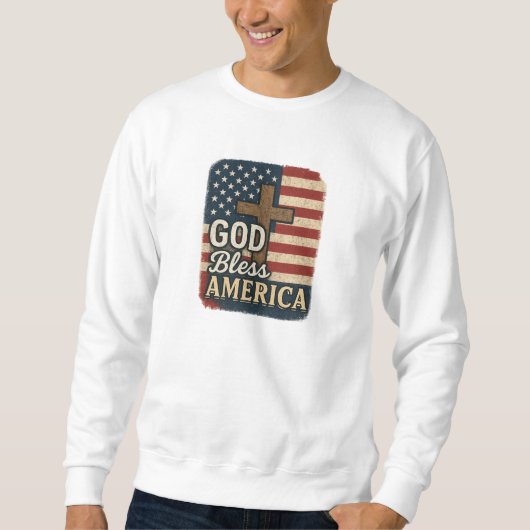 GOD Bless America - キリスト教 スウェットシャツ (正面)