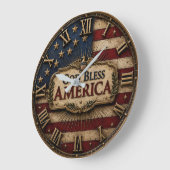 God Bless America ラージ壁時計 (傾斜)