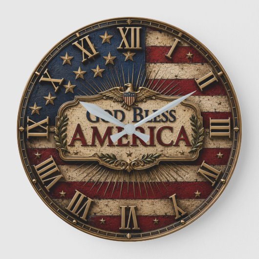God Bless America ラージ壁時計 (正面)