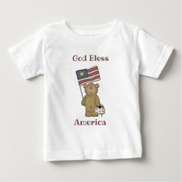 God Bless America – 愛国的なテディベア ベビーTシャツ