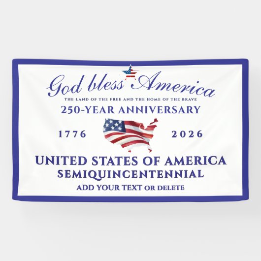 God Bless America 250 Semiquincentennial Blue 横断幕 (横)