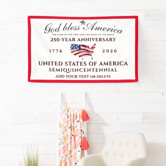 God Bless America 250 Semiquincentennial Red 横断幕 (インサイチュ)