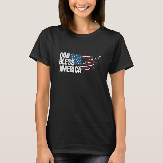 God Bless America - 4th Of July Independence Day Tシャツ (正面)