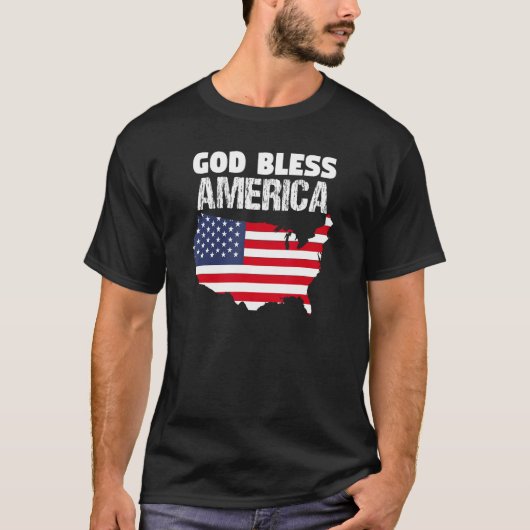 God Bless America  4th Of July Tシャツ (正面)