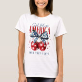 God Bless America 4th of July Women & Bow Women Tシャツ (正面)
