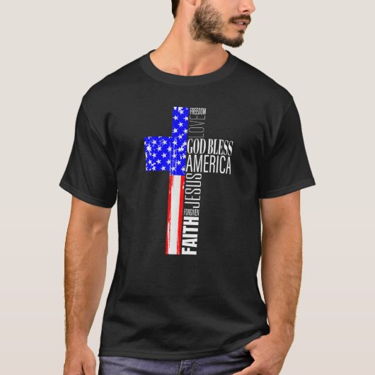 God Bless America Christian 4th Of July American F Tシャツ (正面)