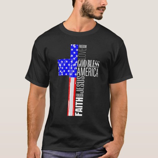 God Bless America Christian 4th Of July American F Tシャツ (正面)
