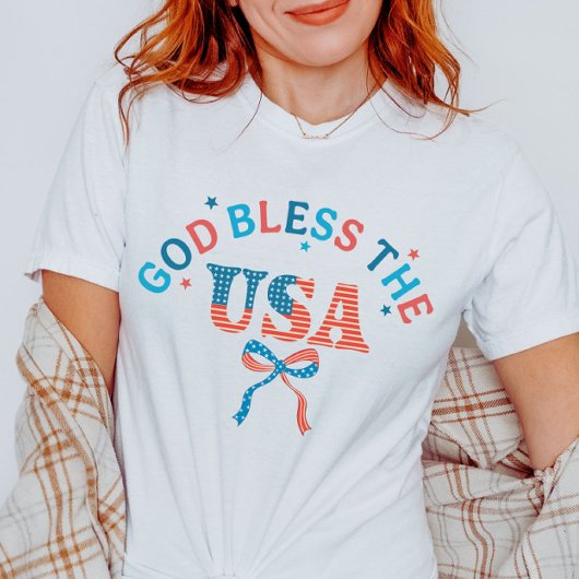 God Bless America Cute USAコケット7月4日 Tシャツ