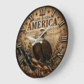 God Bless America Eagle ラージ壁時計 (傾斜)