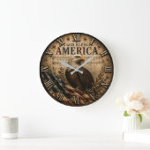 God Bless America Eagle ラージ壁時計 (ホーム)