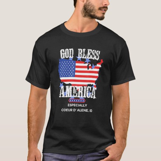 God Bless America Especially Coeur-D-Alene ID US S Tシャツ (正面)