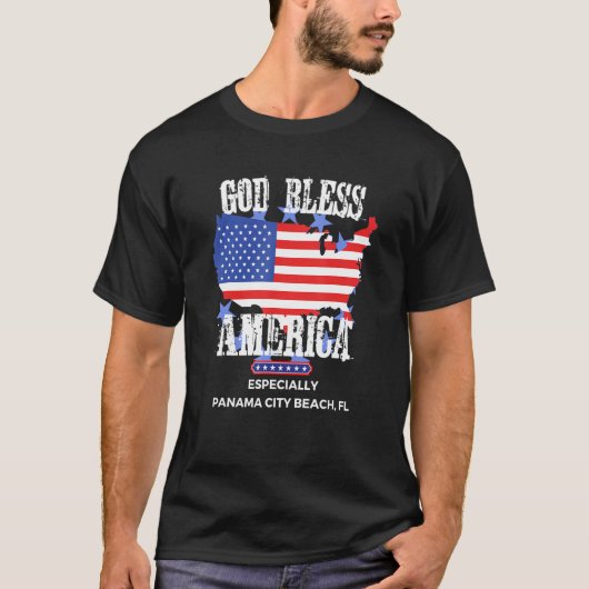 God Bless America Especially Panama City-Beach FL  Tシャツ (正面)