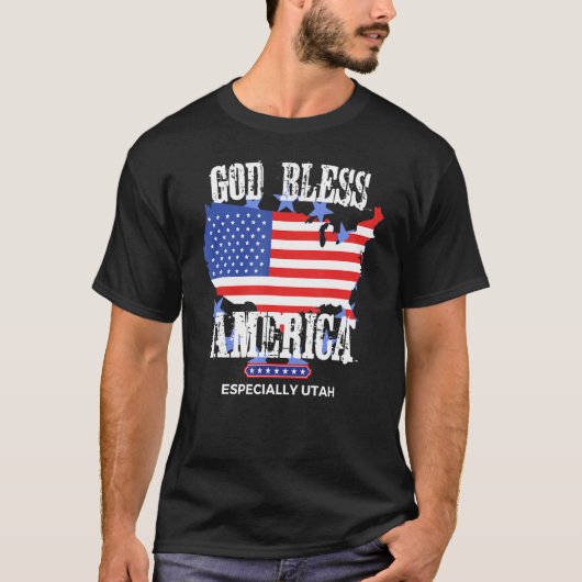 God Bless America Especially Utah Awesome US State Tシャツ (正面)