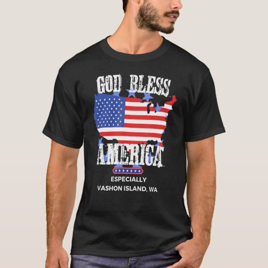 God Bless America Especially Vashon Island WA US S Tシャツ (正面)