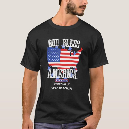 God Bless America Especially Vero Beach FL US Stat Tシャツ (正面)