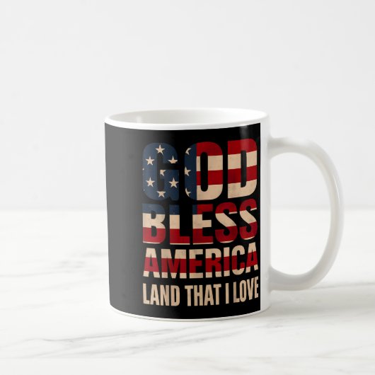 God Bless America Flag Art コーヒーマグカップ (右)