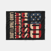 God Bless America Flag Art フリースブランケット (正面(横))
