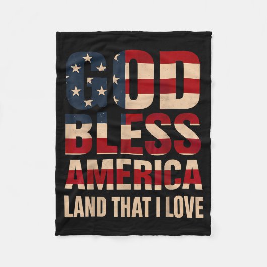 God Bless America Flag Art フリースブランケット (正面)